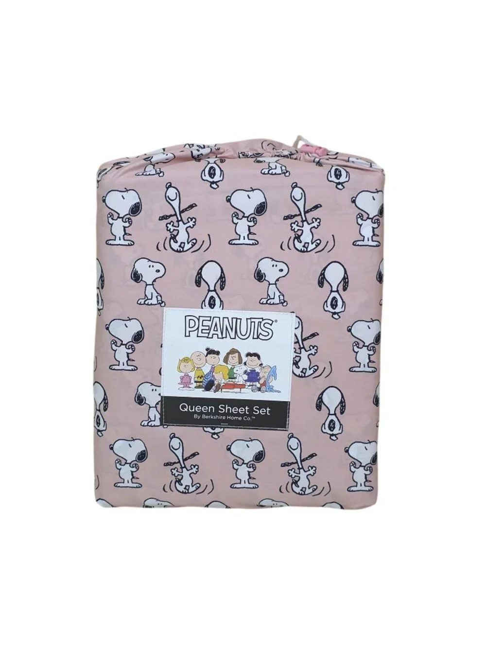 Peanuts Pink Snoopy Queen Sheet Set By Berkshire 100% Polyester